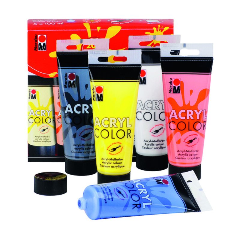 Marabu Acryl Color Set Basic, 5 x 100 ml