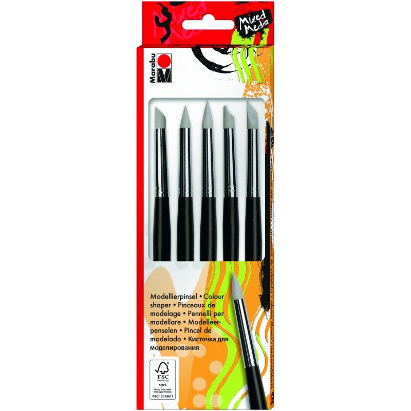 Marabu Kit de pinceau de modélage, pointe en silicone