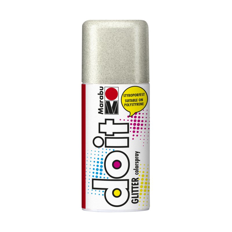 Marabu Peinture aérosol do it GLITTER, argent paillette