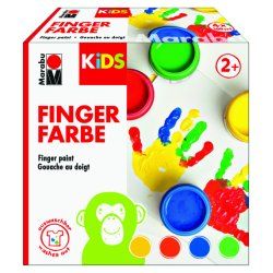 Marabu KiDS Kit de gouache au doigt, 100 ml, kit de 4