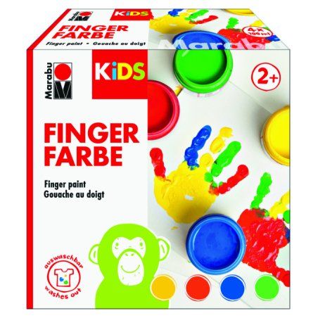Marabu KiDS peinture lavable Bleu, Vert, Rouge, Jaune