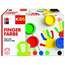 Marabu 0303000000081 peinture lavable Noir, Bleu, Vert, Rouge, Blanc, Jaune