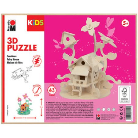 Marabu KiDS Puzzle 3D "Maison des fées", 43 pièces