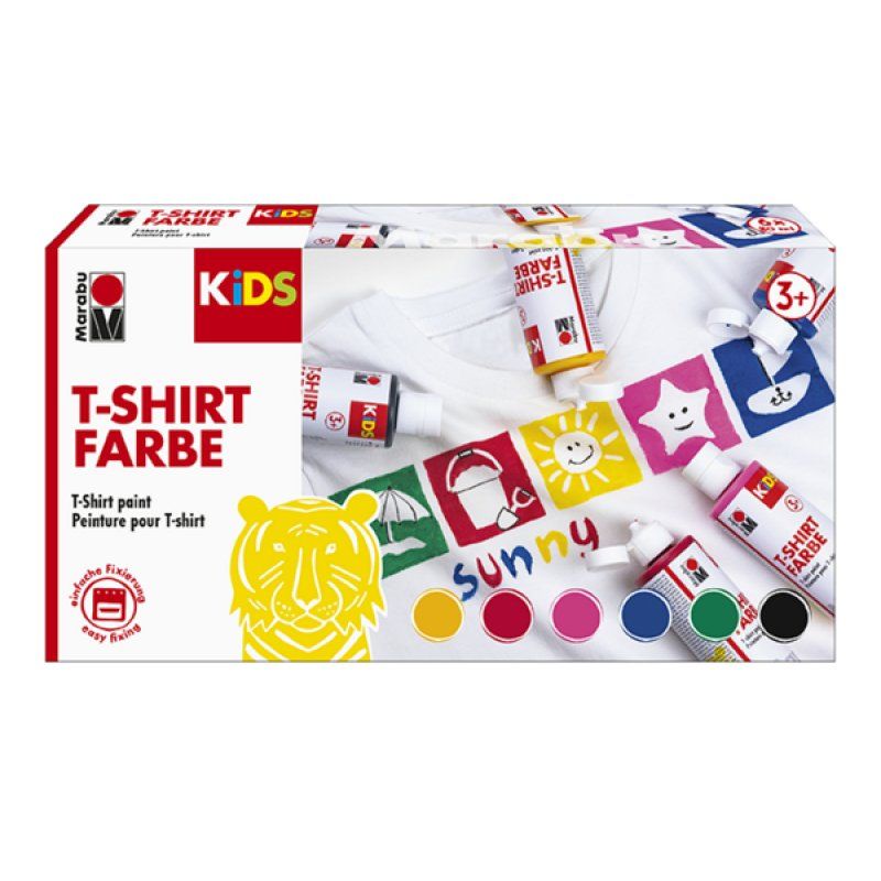 Marabu KiDS Peinture pour tissu "T-Shirt Farbe", set de 6
