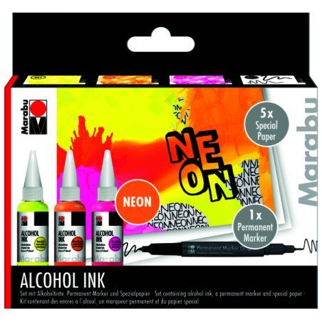 Marabu Encre permanente Alcohol Ink, set fluo "NEON"