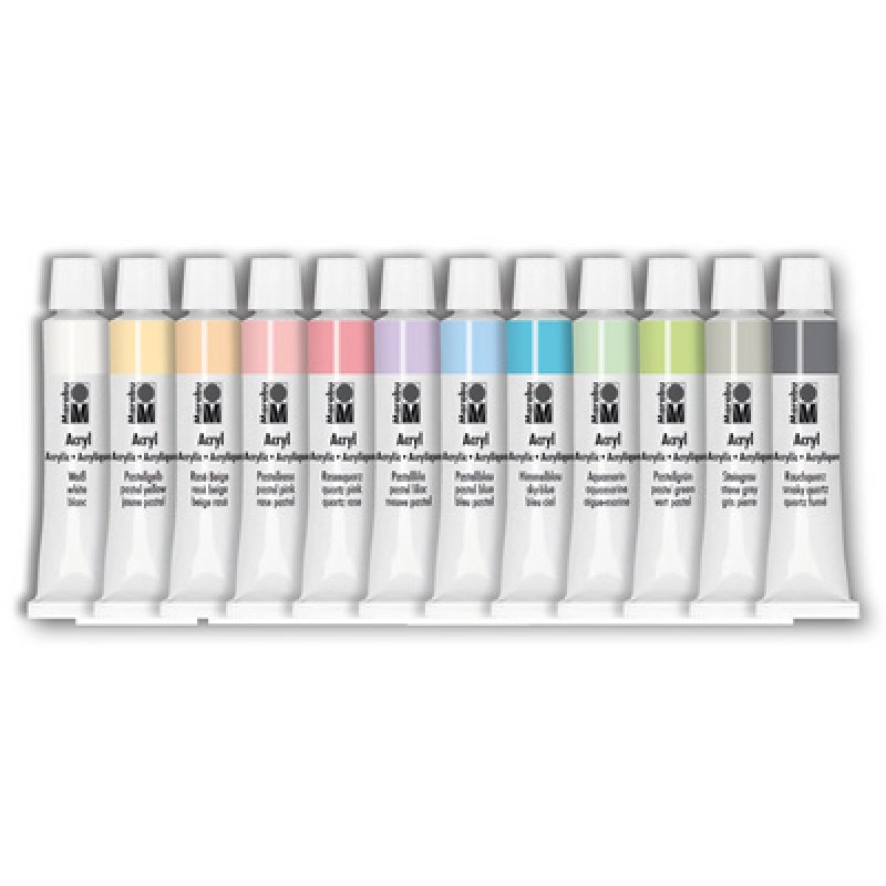 Marabu Set de peinture acrylique "PASTLL", 12 x 12 ml