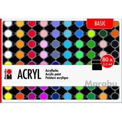 Marabu Acryl Basic Peinture acrylique 3,5 ml 80 pièce(s)
