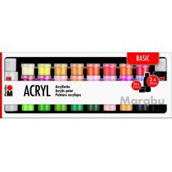Marabu Set de peinture acrylique BASIC, 32x 3,5 ml/2x 59 ml