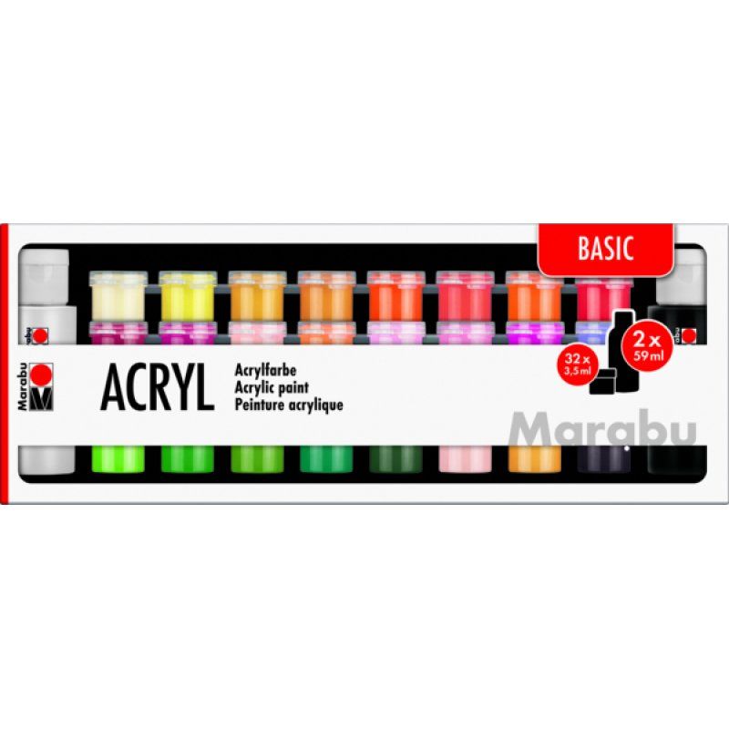 Marabu Acryl Basic Peinture acrylique 34 pièce(s)