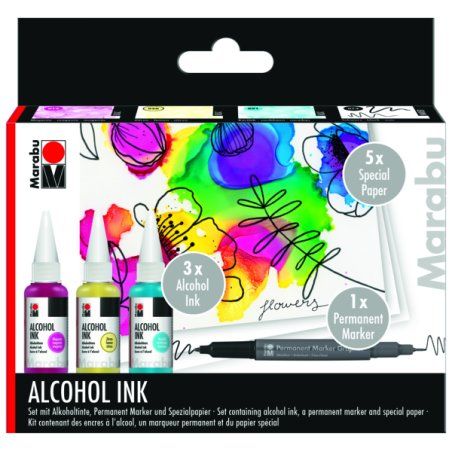 Marabu Set d'encre permanente Alcohol Ink FLOWERS