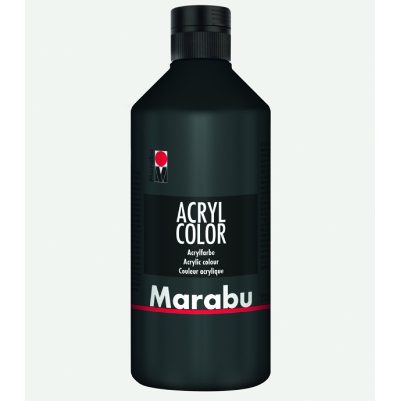 Marabu Peinture acrylique Acryl Color, 500 ml, noir 073