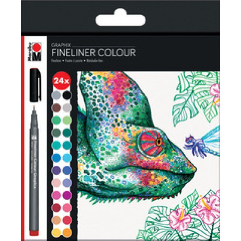 Marabu Fineliner COLOUR GRAPHIX HYPNOTIZE, étui carton de 24