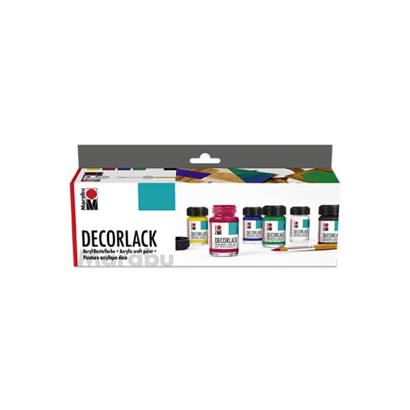 Marabu Peinture acrylique Decorlack, set de démarrage 6x15ml