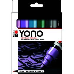 Marabu YONO Marker Set PASTEL Bleu, Gris, Lilas, Rose, Blanc 6 pièce(s)