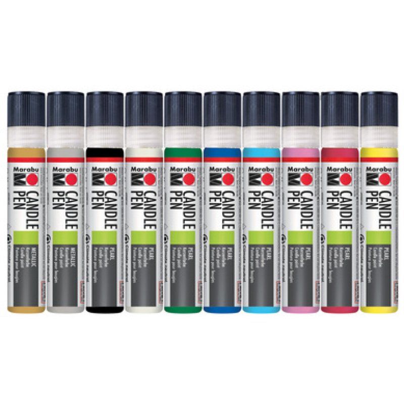 Marabu Peinture pour bougies "Candle Pen", set de 10