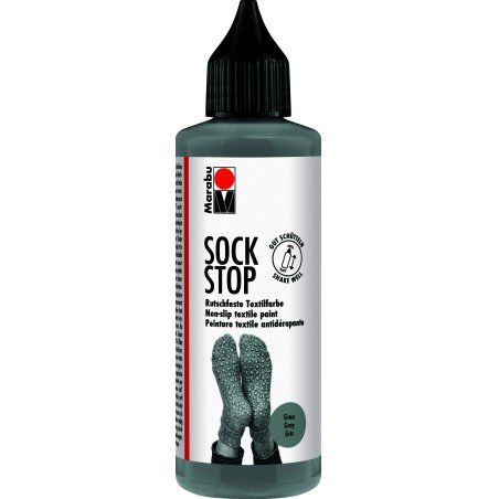 Marabu Peinture pour textile Sock Stop, 90 ml, gris