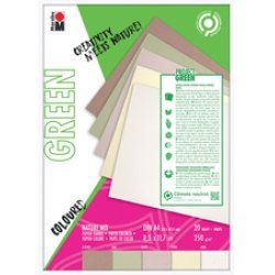 Marabu Green Bloc de papier Nature Mix, A4, en tons naturels