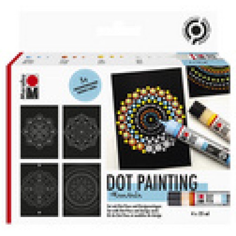 Marabu Kit de peinture point à point Dot Pen "Mandala"