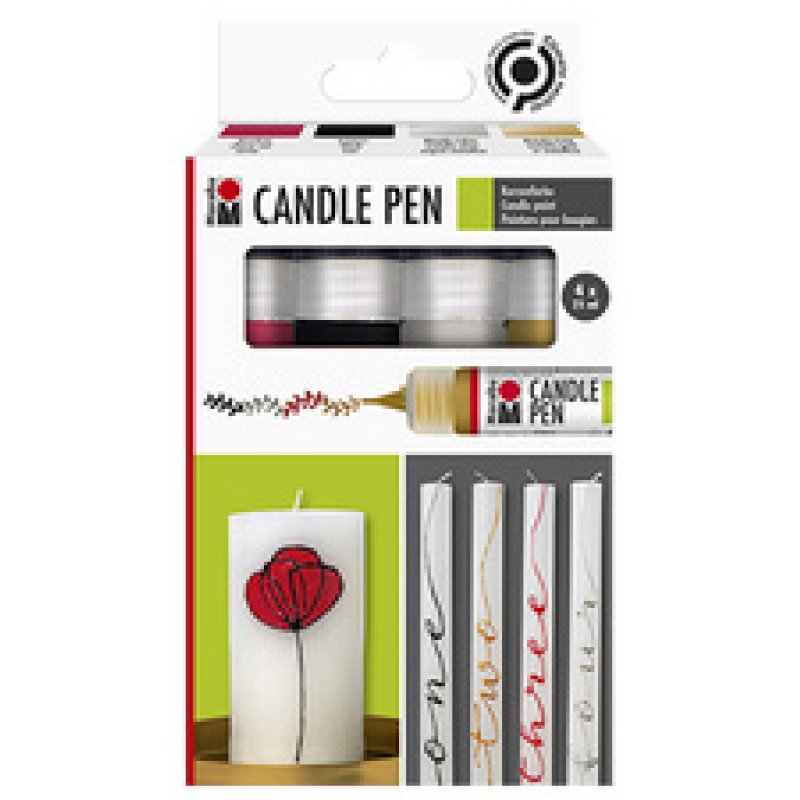 Marabu Marqueur Peinture pour bougie "Candle Pen", par 4
