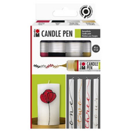 Marabu Marqueur Peinture pour bougie "Candle Pen", par 4