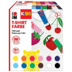 Marabu KiDS Peinture pour T-Shirt, 36 ml, tube, set de 12