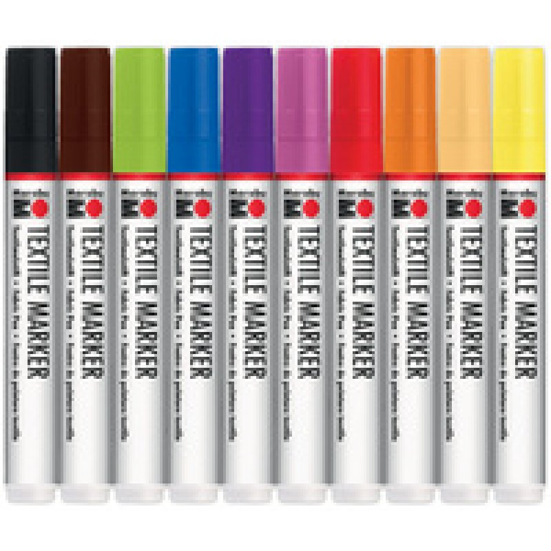 Marabu Marqueur pour tissu "Textile Marker", set de 10