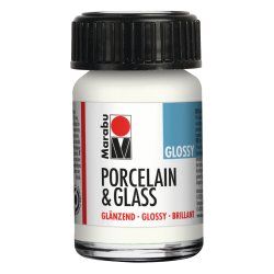 Marabu Peinture "Porcelain & Glass", brillant, 15 ml, blanc