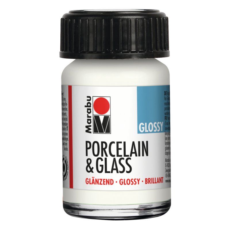 Marabu Peinture "Porcelain & Glass", brillant, 15 ml, blanc
