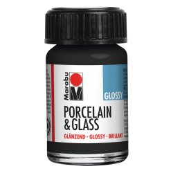 Marabu Peinture "Porcelain & Glass", brillant, 15 ml, noir