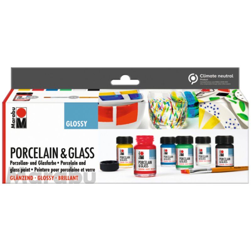 Marabu Peinture "Porcelain & Glass Glossy", kit de démarrage