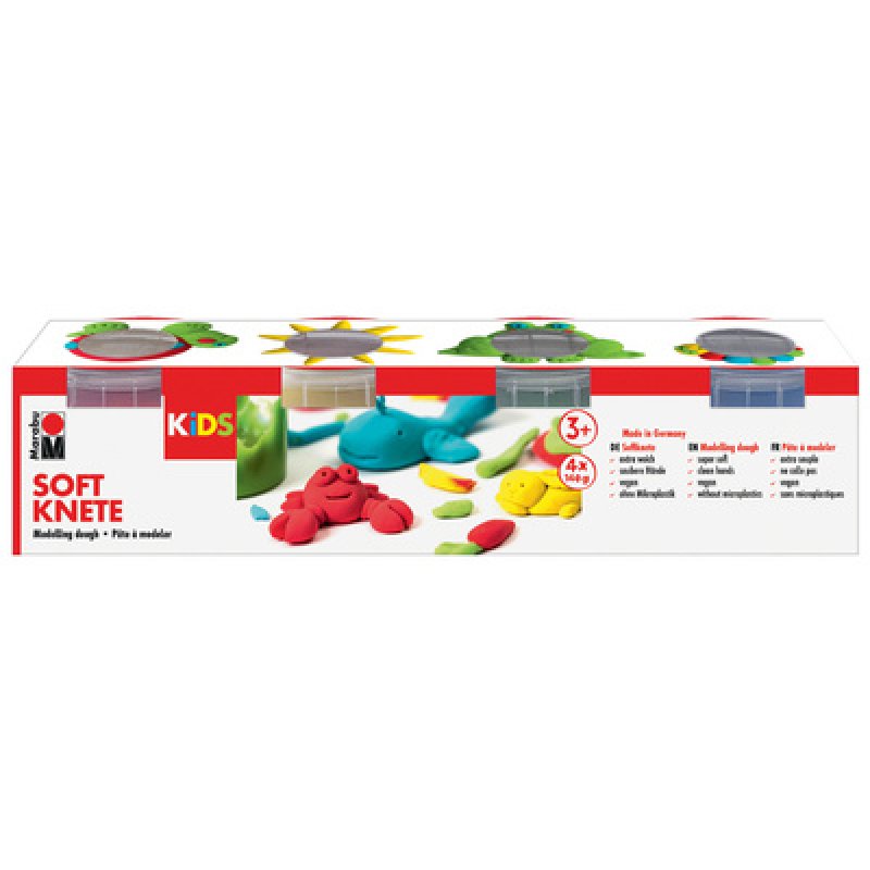 Marabu KiDS Set de pâte à modeler, couleurs de base