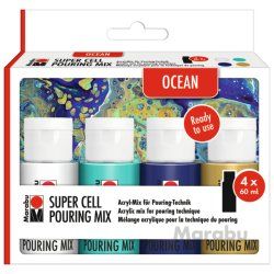 Marabu Ocean acrylic paint 60 ml Blue, Gold, Green, White Bottle