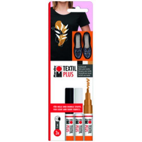Marabu Marqueur tissu "Textil Painter Plus", blister de 3