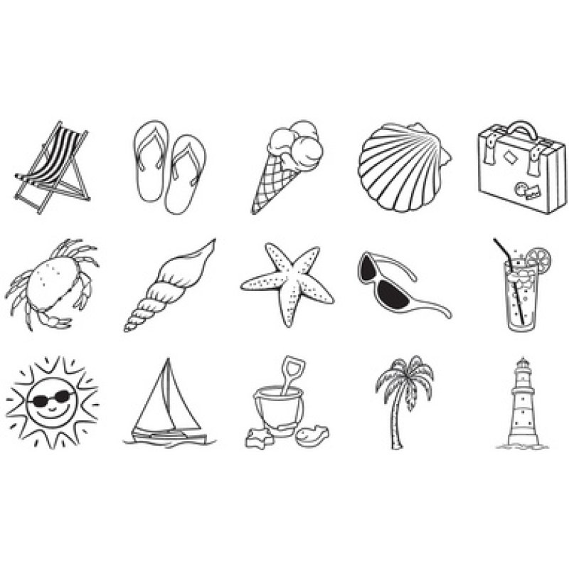 HEYDA Kit de tampons à motif "vacances", en boîte ronde