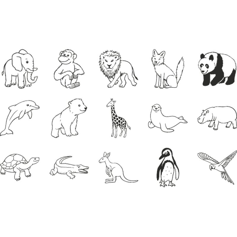 HEYDA Stamp Set Zoo Animals 15pces