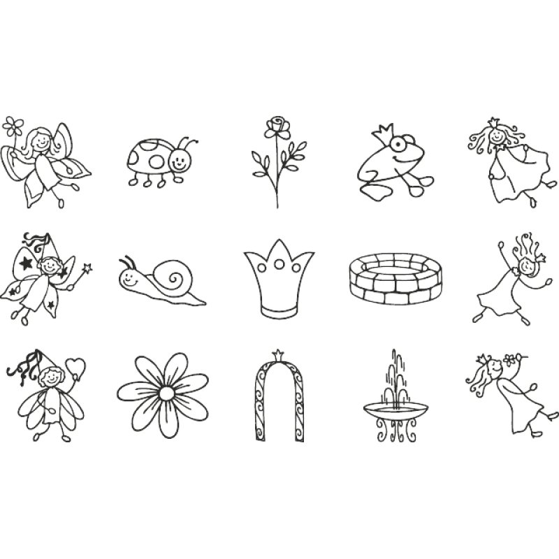 HEYDA Kit de tampons à motifs "princesses & fées", boîte