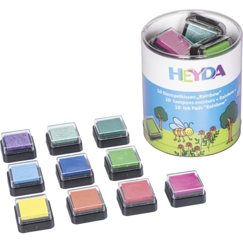 HEYDA Ink Pad Rainbow 10 colours assort.