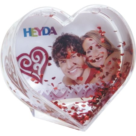 HEYDA Boule à neige "coeur à paillettes", transparent