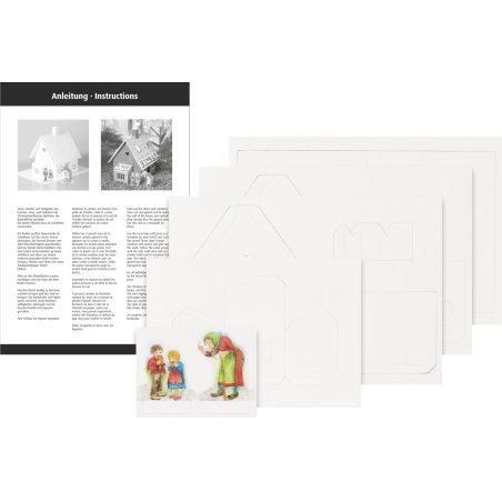 HEYDA Kit creatif pour maison en pain d'epices A4 carton blanc, figurines colorees