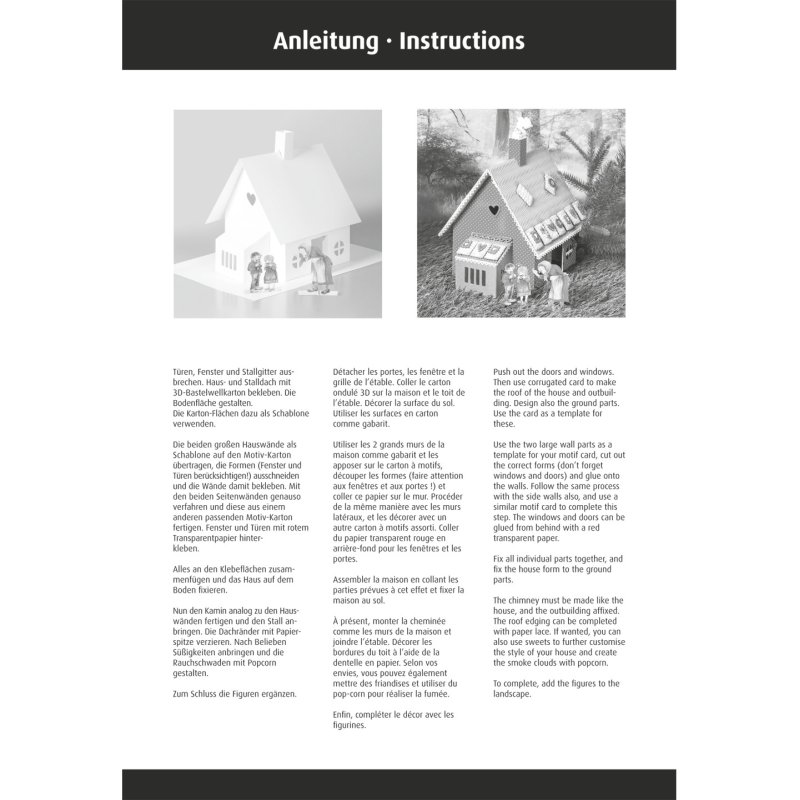 HEYDA Kit creatif pour maison en pain d'epices A4 carton blanc, figurines colorees