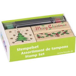 HEYDA Kit de tampons à motif "Noël", en bois, 3 pièces