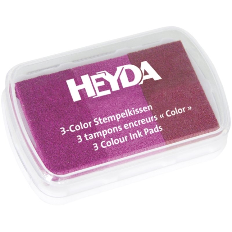 HEYDA Tampons encreurs "3-Color", rose vif/ rose / magenta