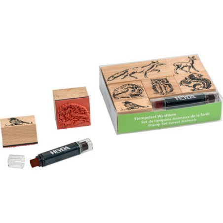 HEYDA Kit de tampons à motifs "animaux de la fôret",6 pièces