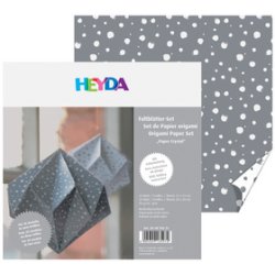 HEYDA Papier pour le pliage, origami "cristal", blanc/argent