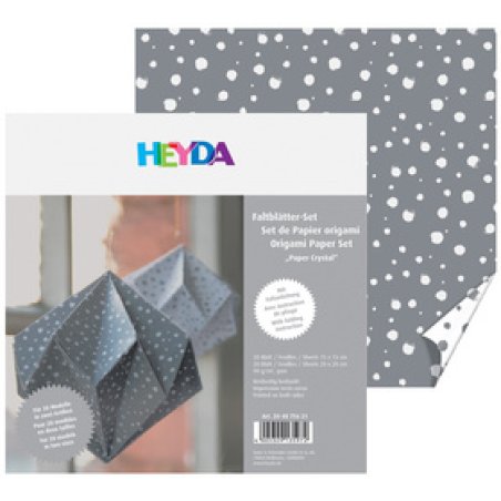 HEYDA Papier pour le pliage, origami "cristal", blanc/argent