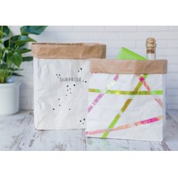 HEYDA Sachet cadeau en papier, grand, blanc / nature