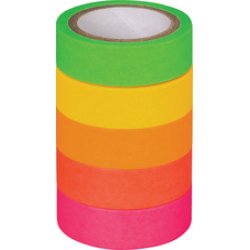 HEYDA Ruban adhésif décoratif "Arc-en-ciel fluo", mat