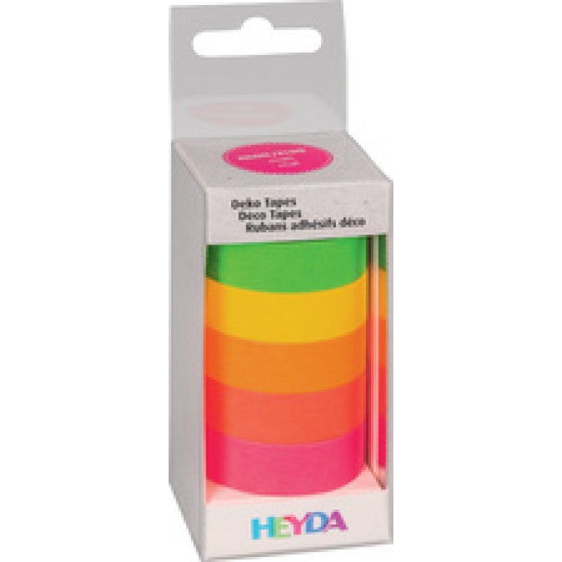HEYDA Ruban adhésif décoratif "Arc-en-ciel fluo",scintillant