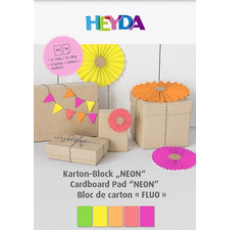 HEYDA Bloc de papier fluo, A4, 10 feuilles, couleurs fluo