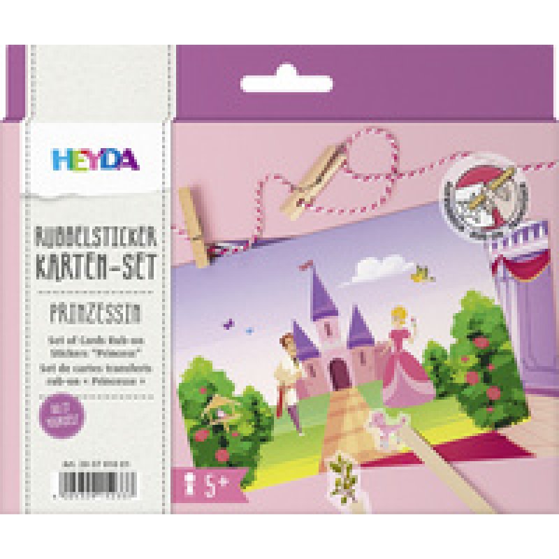 HEYDA Set de cartes transferts rub-on "Animaux du zoo"